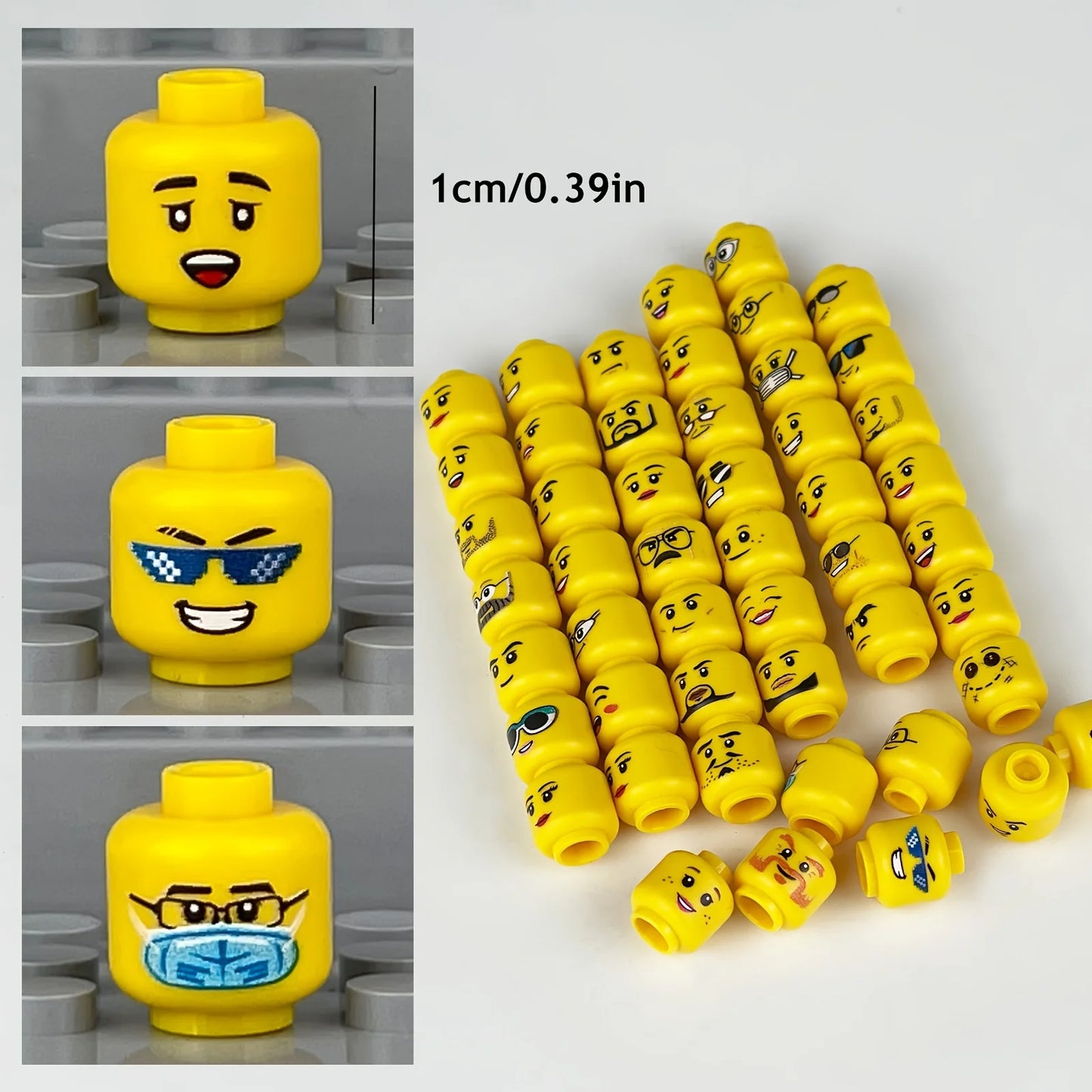 50pcs Head Expression Building Block Toys Accessories Small Particle Parts Block Toys