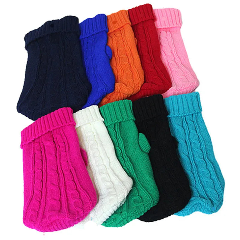 Dog Winter Clothes Knitted Pet Clothes For Small Medium Dogs Chihuahua Puppy Pet Sweater