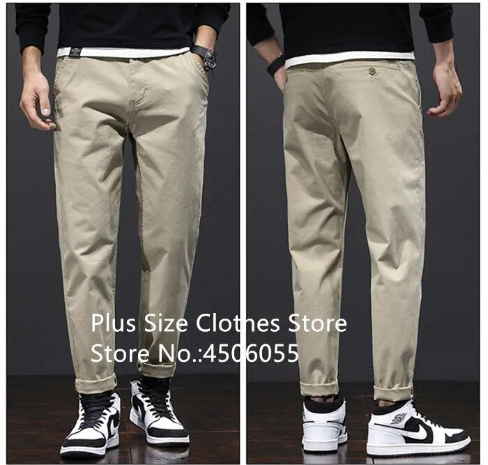 Stretched Casual Men Cotton Trousers Loose Plus Size 46 44 42 40 Suit Clothing