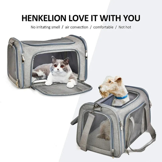 Dog Carrier Bag Soft Side Backpack Cat Pet Carriers Dog Travel Bags Airline Approved Outgoing