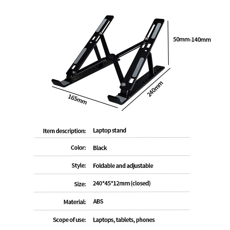 Laptop Stand Folding Lifting Computer Stand Desktop Convenient Cooling Base Bracket