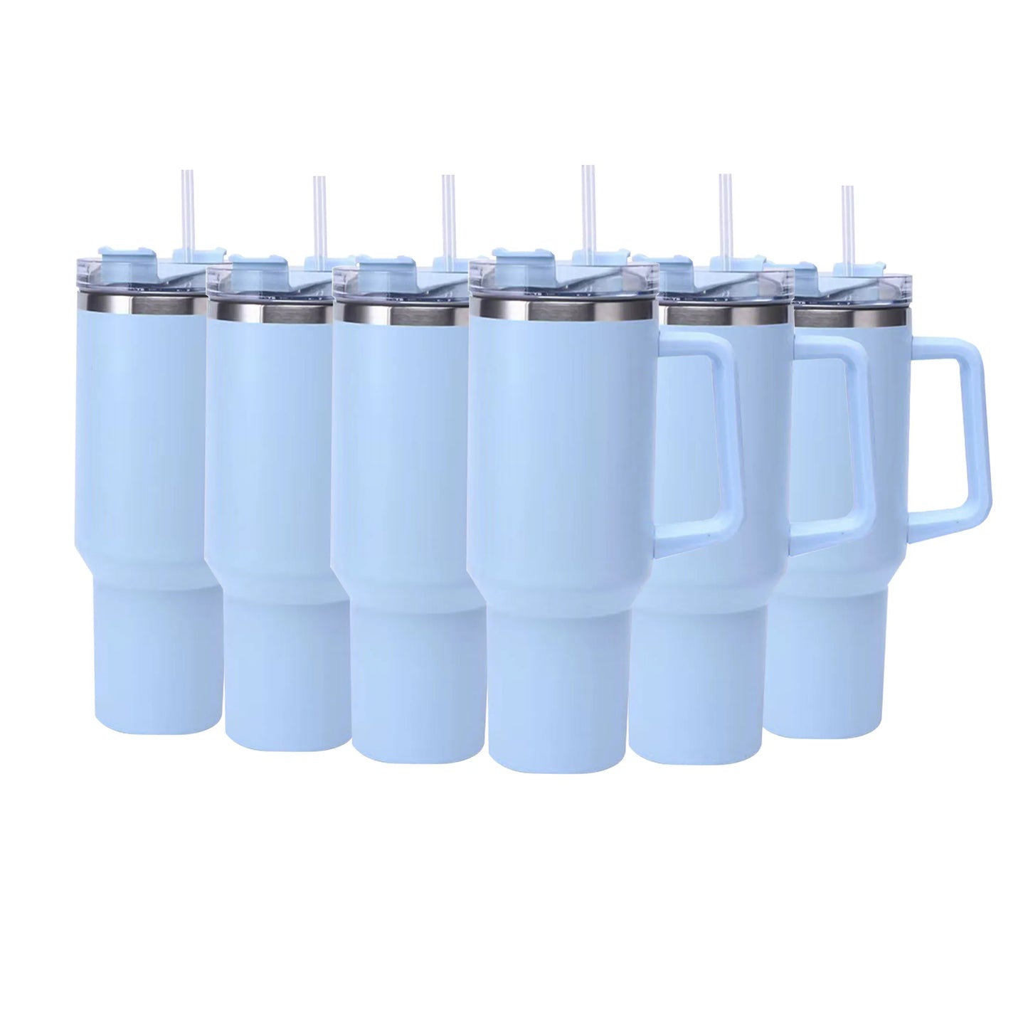 6pack 40oz Stainless Steel Double Wall Keep Cold For A Long Time With Handle Tumbler