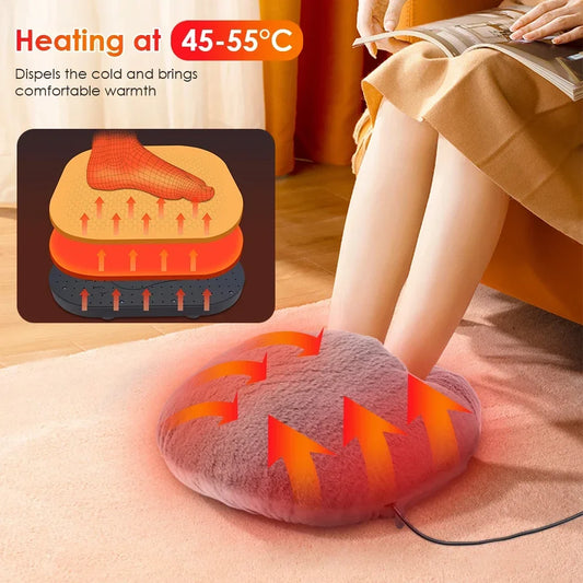 Electric Foot Warmer Heater Constant Temperature Heating Pad Soft Velvet Washable Winter Warm Foot