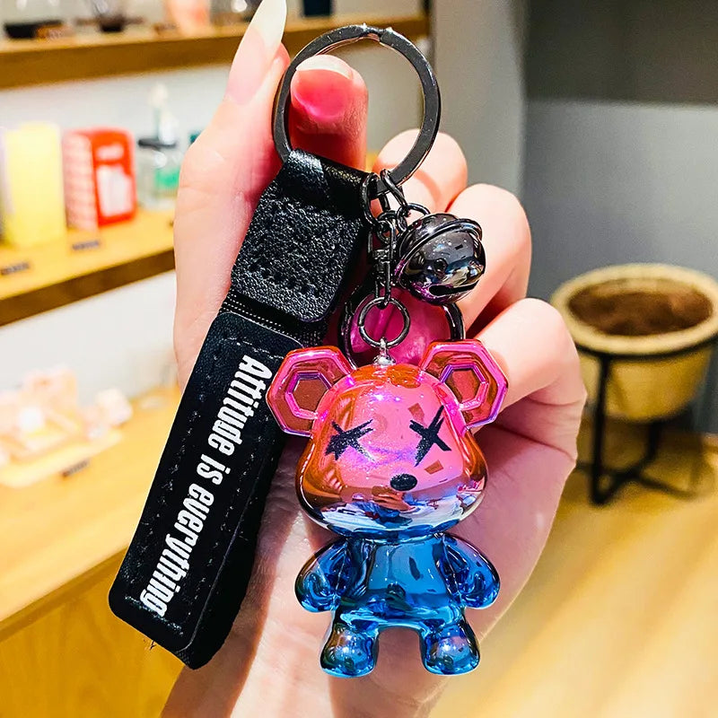 Cute Keychain Charm Tie The Bear Pendant For Bag Car KeyRing Mobile Phone