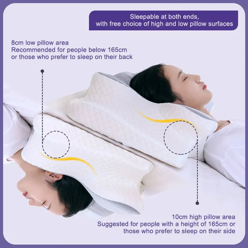 Memory Foam Pillows Butterfly Shaped Relaxing Cervical Rebound Neck Pillow