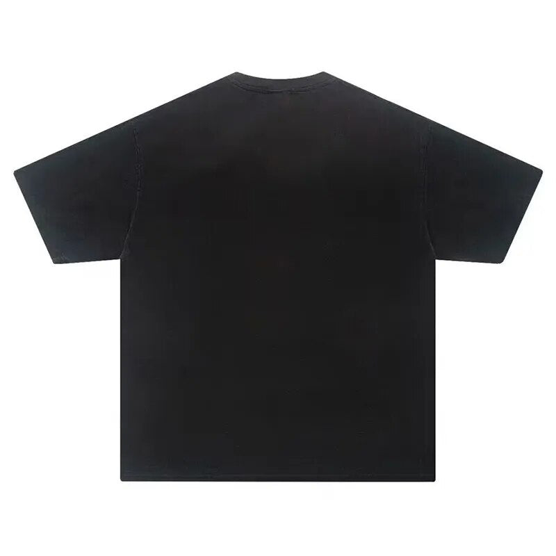 T-Shirts Streetwear Oversized Cotton Short Sleeve Tops Tees Black Fashion Summer Clothing