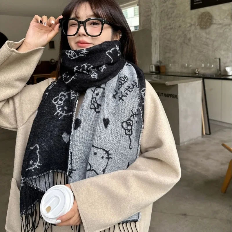 Autumn and Winter Warm Cute Knitted Scarf