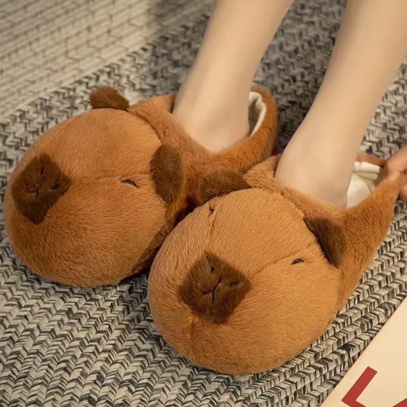 Capybara Cotton Slippers Half Wrap Home Soft Non-slip Warm Breathable Indoor Shoes