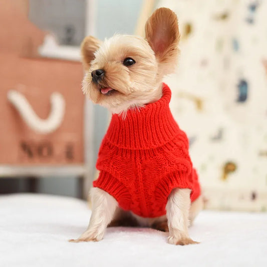 Dog Winter Clothes Knitted Pet Clothes For Small Medium Dogs Chihuahua Puppy Pet Sweater