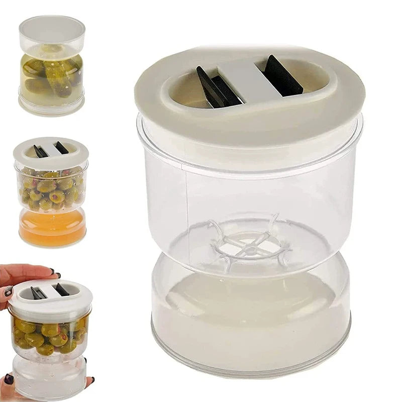 Pickles Jar Dry and Wet Dispenser Pickle and Olives Hourglass Jar Container