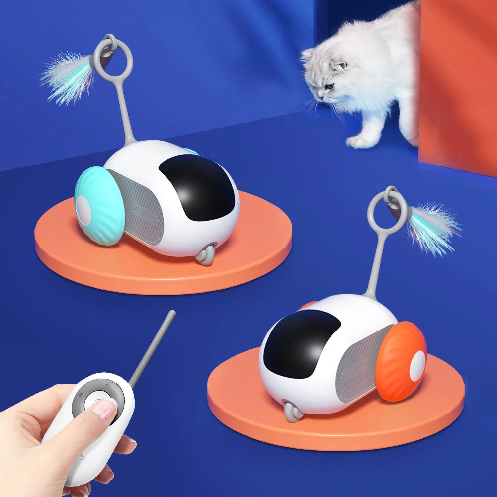 2 Modes Smart Cat Toy Automatic Moving Remote Controlled Toy Car for Cats Dogs