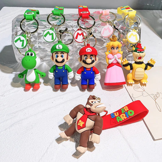 30 Styles Keychain Action Figure Model PVC Cartoon Bag Keyring Key Holder