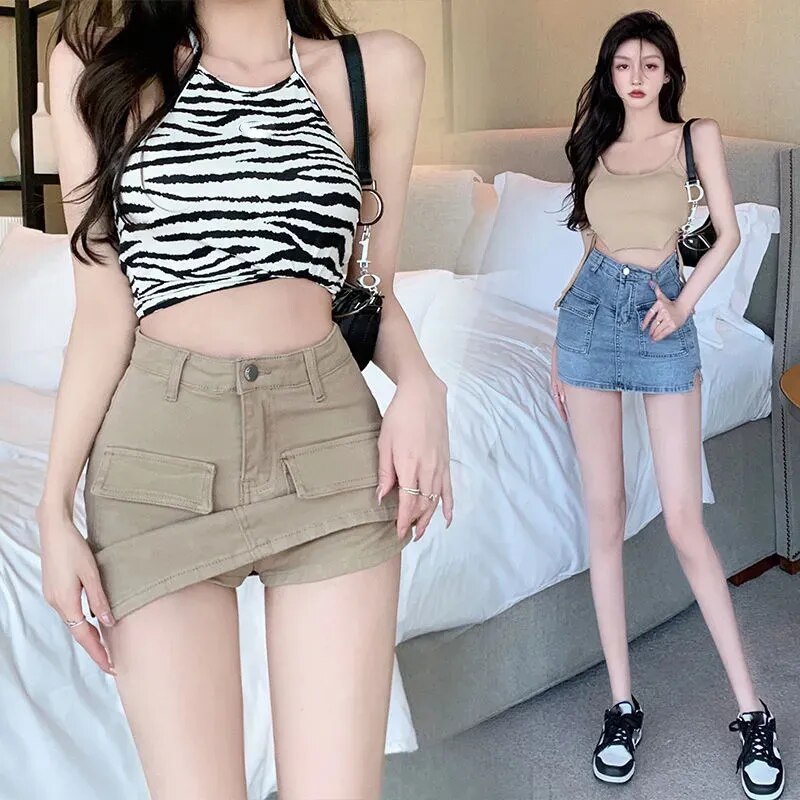 High Wiast Denim Mini Skirt Women Sexy Hot Girl Tight Bag Hip Skirts Female Slim Skirt