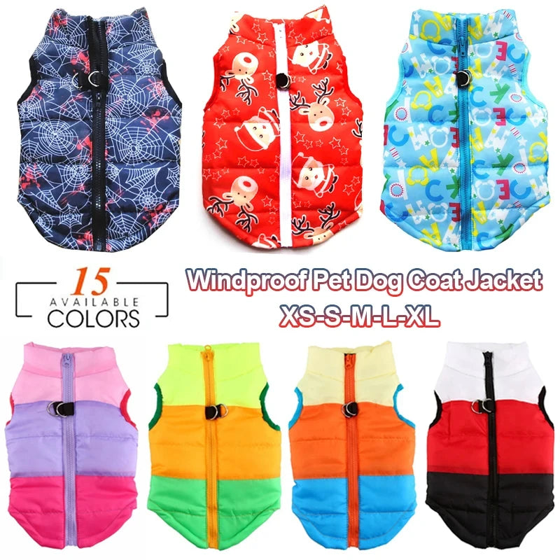 Winter Warm Pet Clothes For Small Dogs Windproof Pet Dog Coat Jacket Padded Clothing