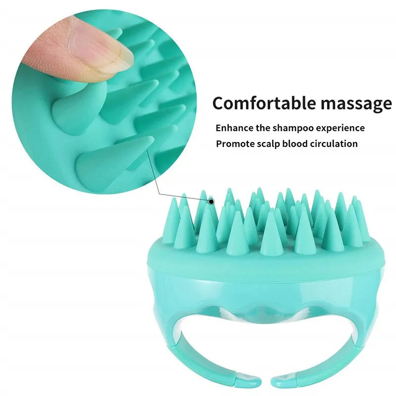 Scrubber Shampoo Brush Massager Clean Scalp Comb With Handle Hair Washing Brush