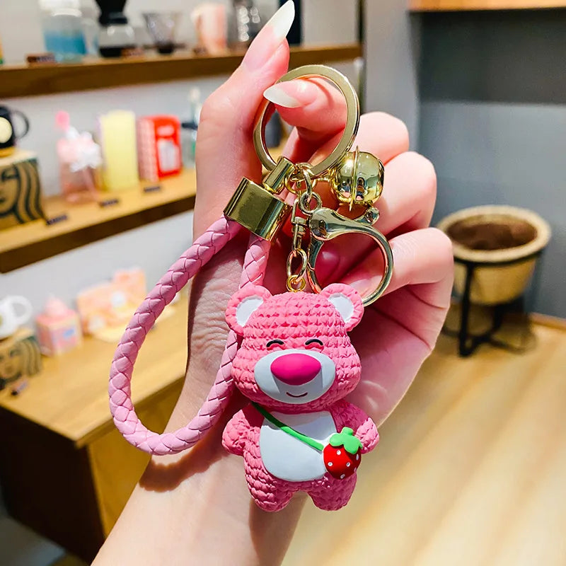 Cute Keychain Charm Tie The Bear Pendant For Bag Car KeyRing Mobile Phone