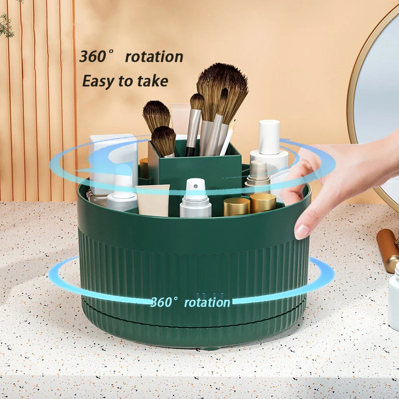 360° Rotating Makeup Brush Holder Desktop Makeup Organizer