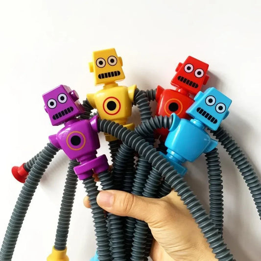 Stretchy Tube Robot Puzzle Toy Creative Cartoon Suction Cup Springs Telescopic