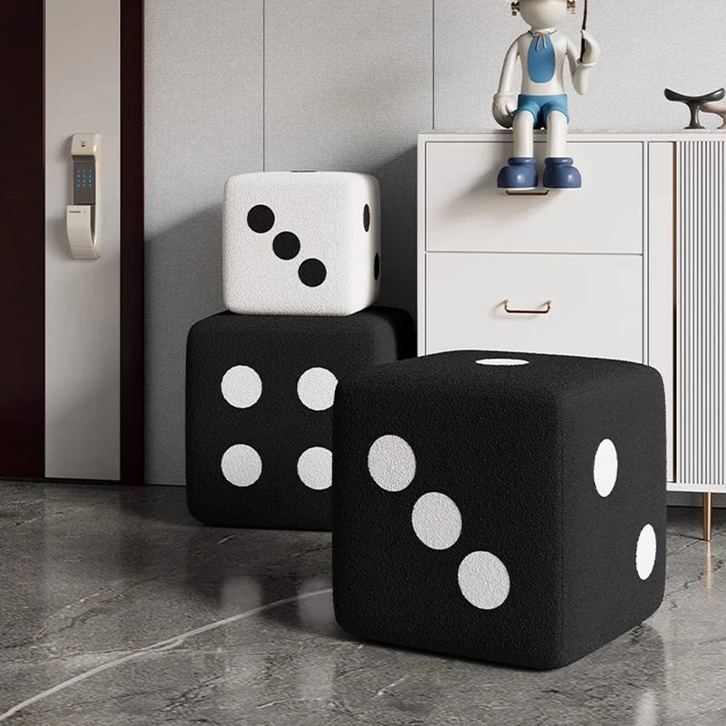 Living Room Dice Stool Wooden Makeup Home Foot Stool Bench Design Small Space Furniture