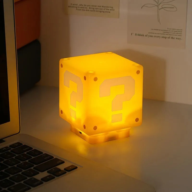 8cm LED Question Mark Brick Night Light USB Charging Desk Lamp Light