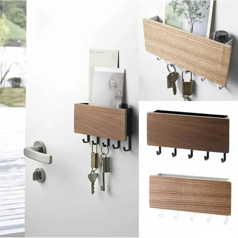 Wall Hanging Bamboo Key Hanger Holder Wall Organizer Key Rack Hooks Home Decoration