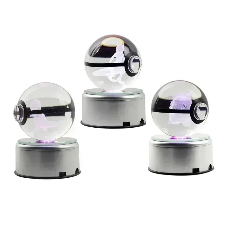 Crystal Ball 3D Toys Figures Engraving Model with LED Light