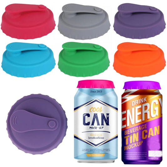 Silicone Soda Can Lid Reusable Can Stopper for Soda Beer Drinks Juice Coke Beverage Fits