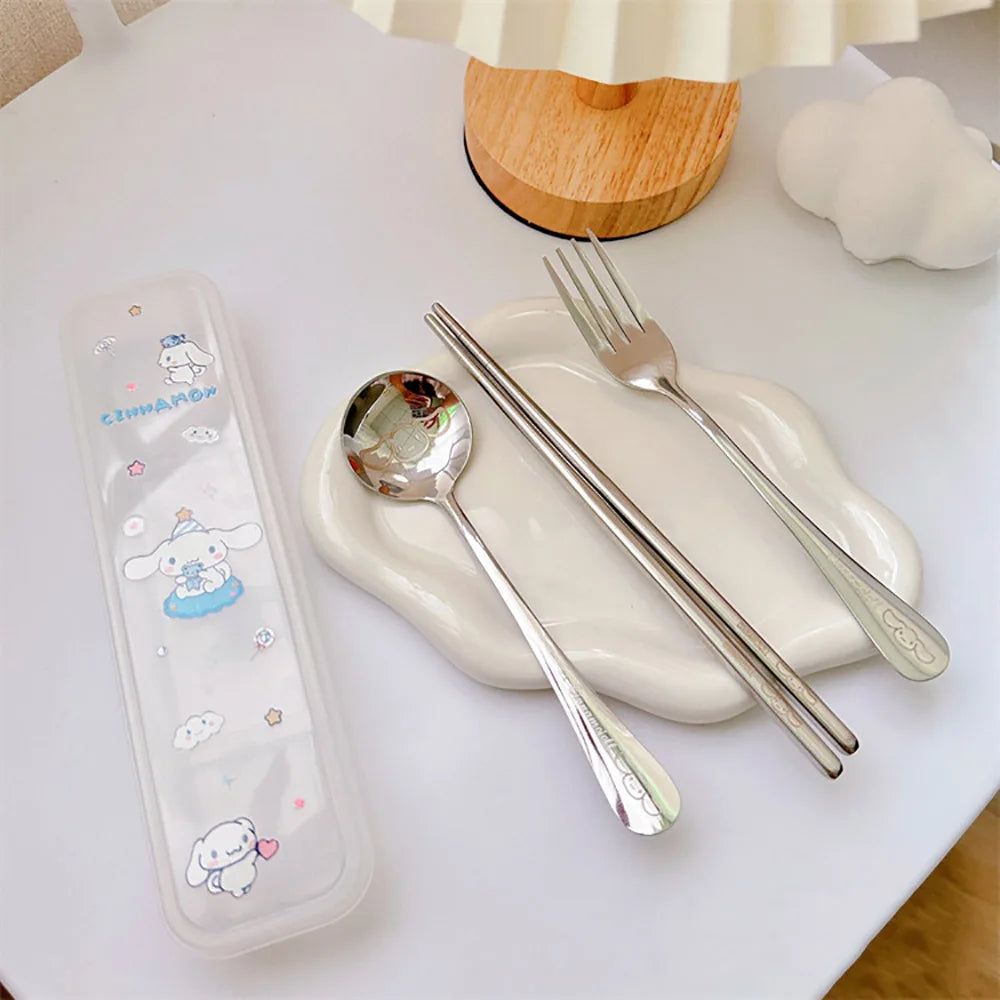 3 Piece Tableware Spoon Fork Chopstick Utensil