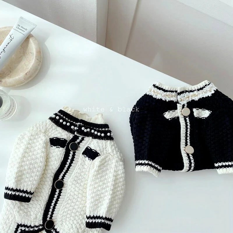 Pet Clothes Autumn Winter Medium Small Dog Knitted Sweater Luxury Designer Cardigan