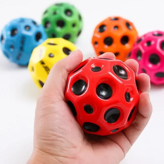 High Resilience Hole Ball Soft Bouncy Ball Anti-fall Moon Shape Bouncy Ball