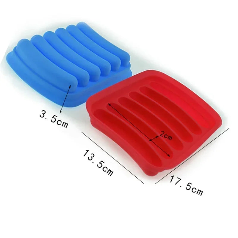 Food Silicone Sausage Mold 6 Cavity Homemade Ham Hot Dog Making Tray Kitchen Tools