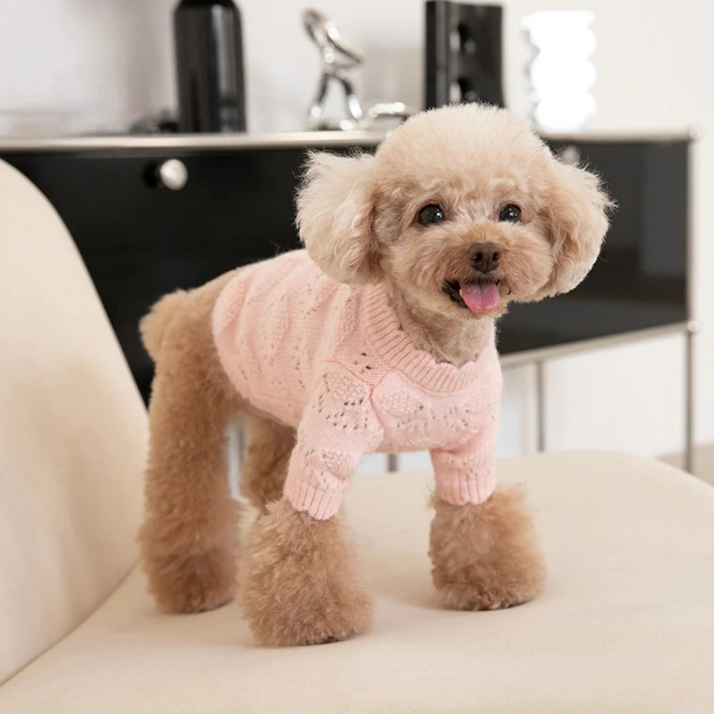 Pet Knitted Cardigan Fleece Sweater Cardigan Pet Clothes Cat and Dog Clothing