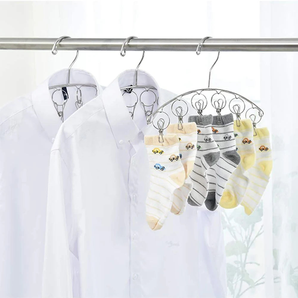 Clothes Drying Hanger with 32 Clips Socks Underwear Drying Rack