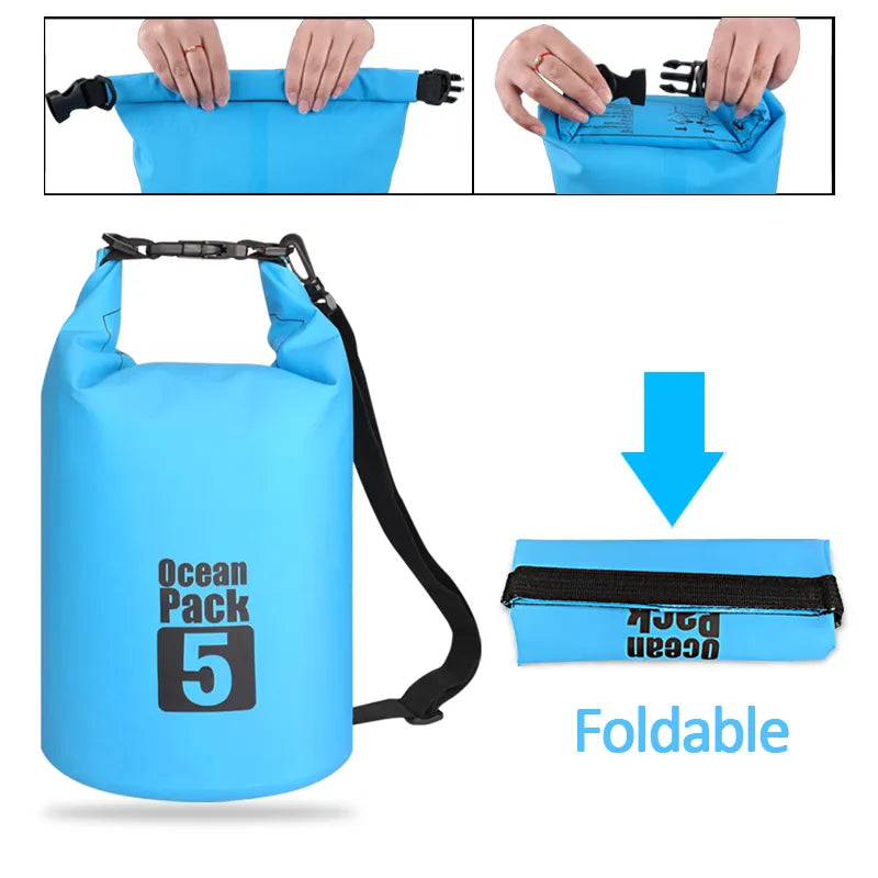 500D Waterproof Swimming Bag Dry Sack 2/5/10/15/20/30L Waterproof Floating Dry Bags