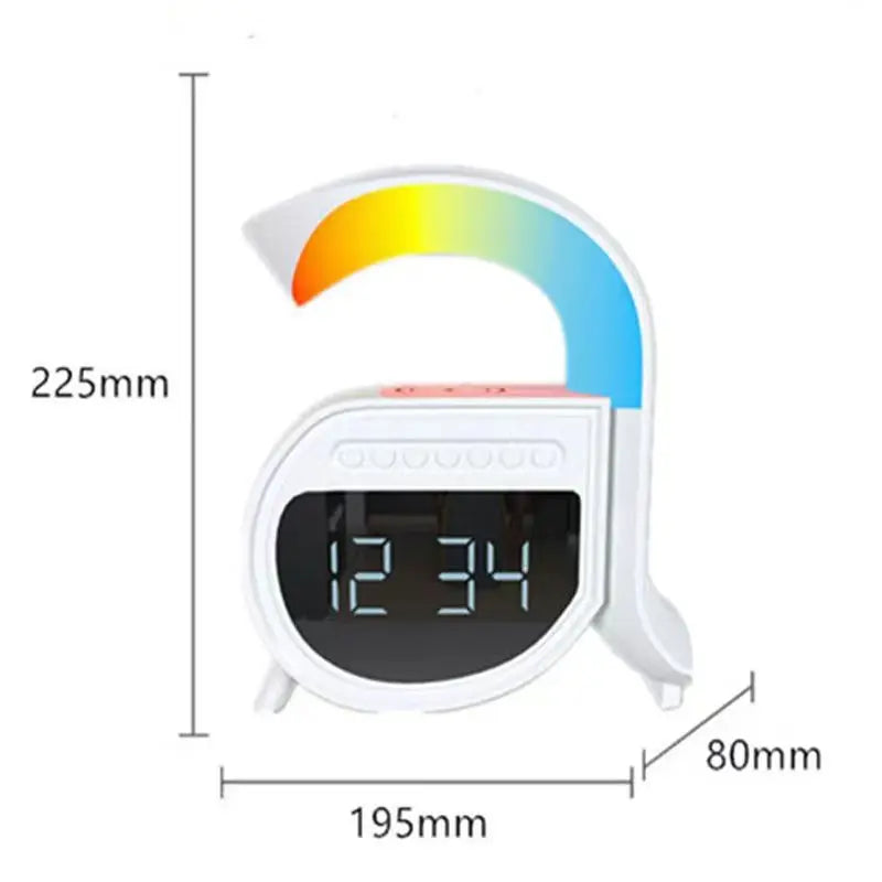 4-in-1 Music Bluetooth Speaker Electric Home Decor Wireless Charger Alarm Clock Speaker