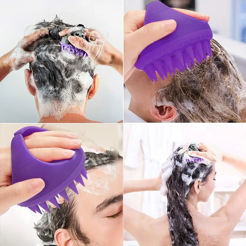 Scrubber Shampoo Brush Massager Clean Scalp Comb With Handle Hair Washing Brush