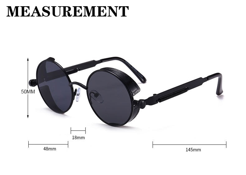 Metal Steam Punk Style Sun Glasses Steampunk Fashion Men Retro Round Sunglasses