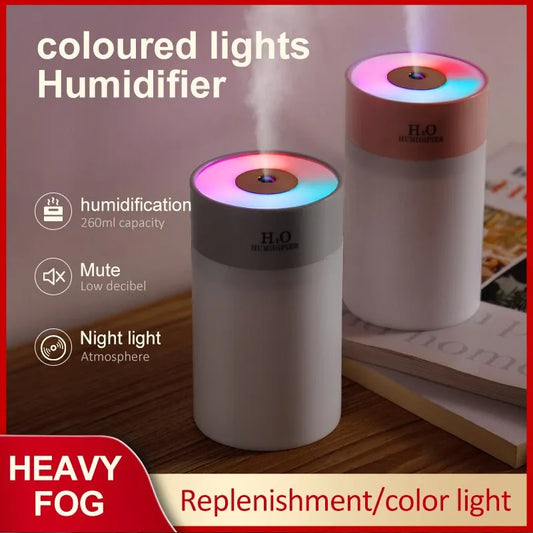 Luminous Desktop Small Water Spray Air Humidification Usb Car Portable Night Light 260ml