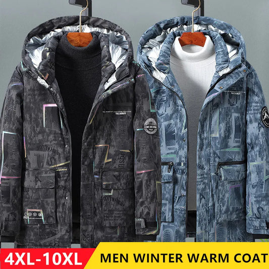 Camo Winter Parka Men Cargo Cotton Padded Warm Thick Male Plus Size Outdoor Hooded Coats Clothes