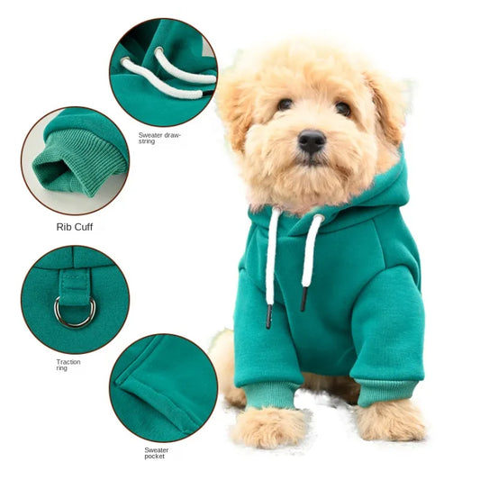 Pet Clothing Dog Warm Fleece Hoodie Clothes Pet Dog Small And Medium Dog Vest Outdoor Sweatshirt