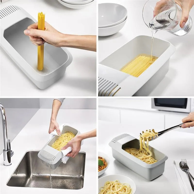 Microwave Noodles Pasta Cooker With Strainer Eco-Friendly Plastic