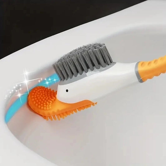 Toilet Bowl Brush with Holder Silicone and Hard Bristles Toilet Cleaning Brushes