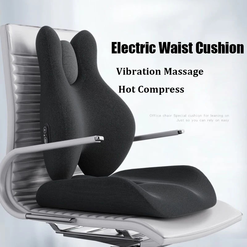 Memory Foam Electric Massage Waist Pad Chair Cushion Set