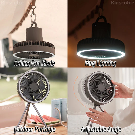 Camping Fan Rechargeable Desktop Portable Wireless Ceiling Electric Fan