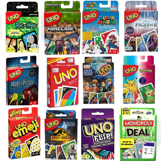 ONE FLIP! Board Games UNO Cards Harry Narutos Super Mario Christmas Card Table Game Playing