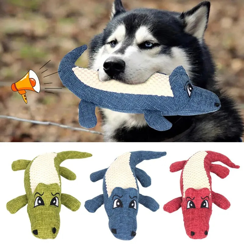 Pet Chew Toys Cartoon Animal Alligator Shape Dog Sound Toy Teeth Training Supplies