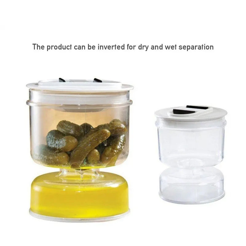 Pickles Jar Dry and Wet Dispenser Pickle and Olives Hourglass Jar Container