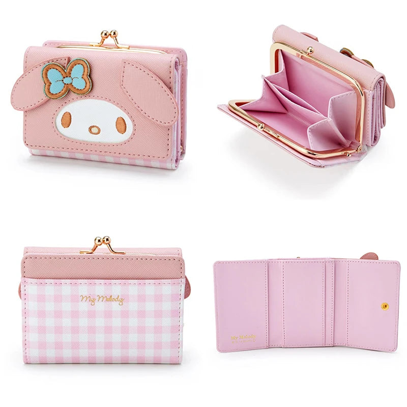 Bag Cinnamon My Melody Kuromi Casual Fashion PU Leather Wallet Cute Folding Card Bags