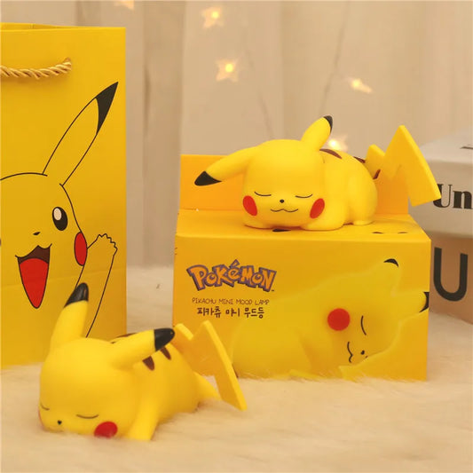 Original Genuine Pokemon Bedside Night Light Kawaii Pikachu Cartoon Soft Light Bedroom Ornaments