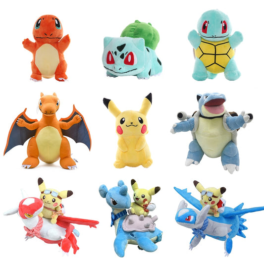 Pokemon Plush Toy Pikachu Stuffed Eevee Charmander Squirtle Charizard Blastoise Bulbasaur Anime Figure Doll Baby Christmas Gift